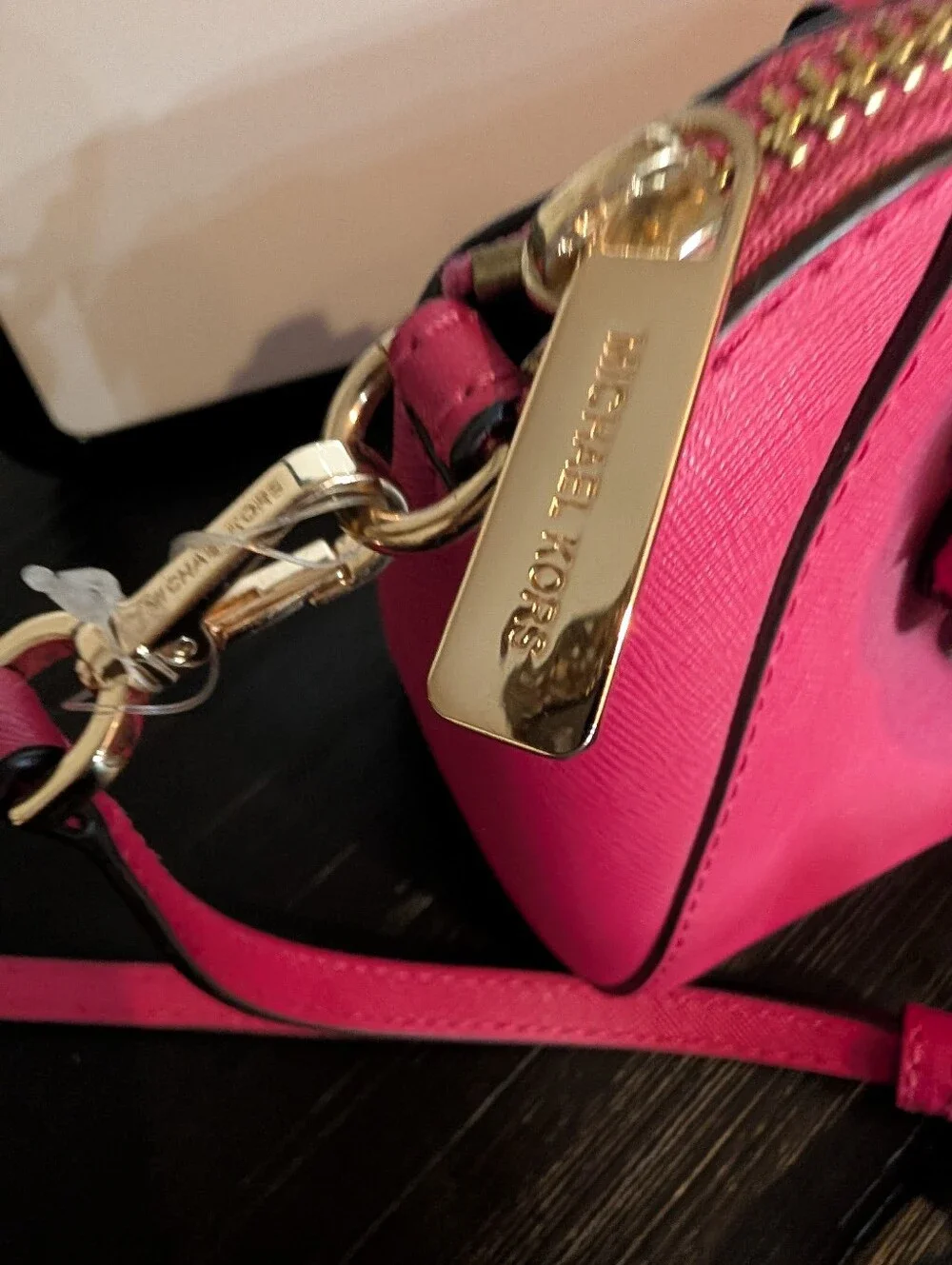 Michael Kors Pink Saffiano Mini Crossbody Bag